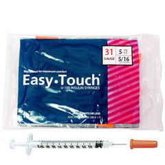 EasyTouch Insulin Syringe - 31G .5cc 5/16" - Polybag of 10ct