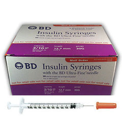 BD Insulin Syringes Ultra Fine Needle - 3/10cc 30G 1/2" - BX 90