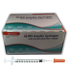 BD Ultra-Fine II Short Needle Insulin Syringe - 1cc 31G 5/16" - BX 90
