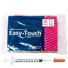 EasyTouch Insulin Syringes - 28G 1CC 1/2" - Polybag of 10ct