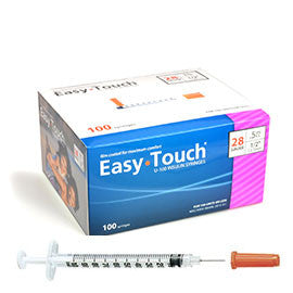 EasyTouch Insulin Syringe - 28G .5CC 1/2" - BX 100