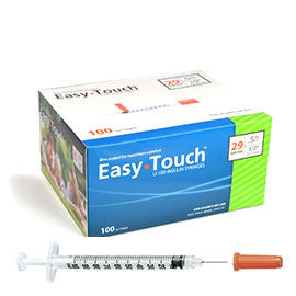 EasyTouch Insulin Syringes 29 Gauge .5CC 1/2in - BX 100