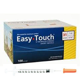 EasyTouch Insulin Syringe - 31G 1CC 5/16" - BX 100