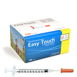 EasyTouch Insulin Syringe - 31G .3CC 5/16" - BX 100