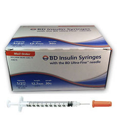 BD Ultra Fine Insulin Syringes - 30G 1/2cc 1/2" - BX 90