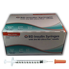 BD Ultra-Fine II Short Needle Insulin Syringe - 1cc 31G 5/16" - BX 90