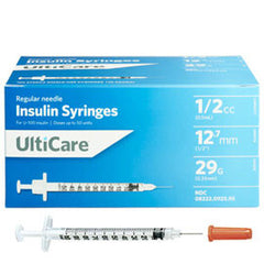 UltiCare Ulti-Fine U-100 Insulin Syringes - 29G 1/2cc 1/2" - BX 100