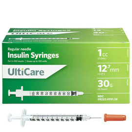 UltiCare Insulin Syringe - 30G 1cc 1/2" - BX 100