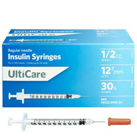 UltiCare Insulin Syringe - 30G 1/2cc 1/2" - BX 100