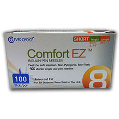 Comfort EZ Pen Needles Short - 31G 8mm 5/16" - BX 100