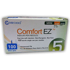 Comfort EZ Pen Needles Mini - 31G 5mm 3/16" - BX 100