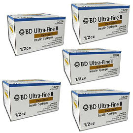 BD Ultra-Fine Insulin Syringes Short Needle 31g 1/2cc 5/16in 90/bx Case of 5