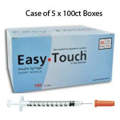 Case of 5 EasyTouch Insulin Syringe - 30G 1CC 1/2" - BX 100