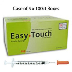 Case of 5 EasyTouch Insulin Syringe - 29G .5CC 1/2" - BX 100