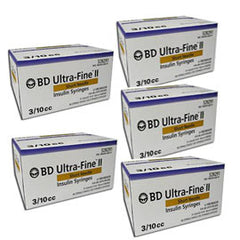 BD Ultra-Fine Insulin Syringes Short Needle 31g 3/10cc 5/16in 90/bx Case of 5