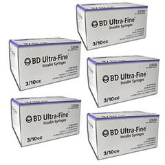 BD Ultra-Fine Insulin Syringes 30g 3/10cc 1/2in 90/bx Case of 5