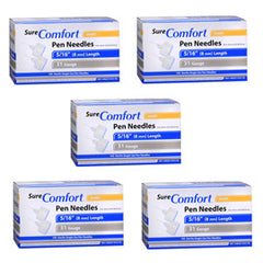 SureComfort Mini Pen Needles - 31G 5/16" - BX 100 - Case of 5