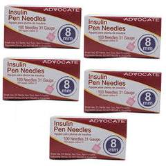 Advocate Short Pen Needle - 31G 8mm 5/16" - BX 100 - Case of 5