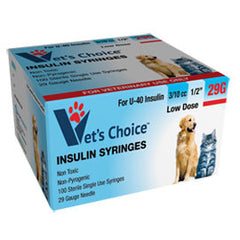 Vet's Choice Insulin Syringes 29G U-40 3/10cc 1/2" - 100/bx